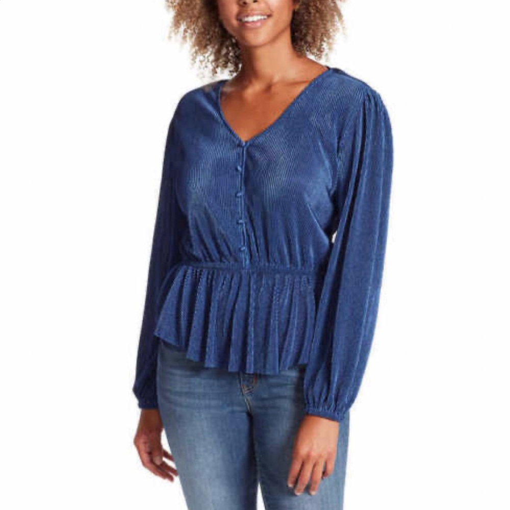 Jessica Simpson Womens Textured Top Patriot Blue